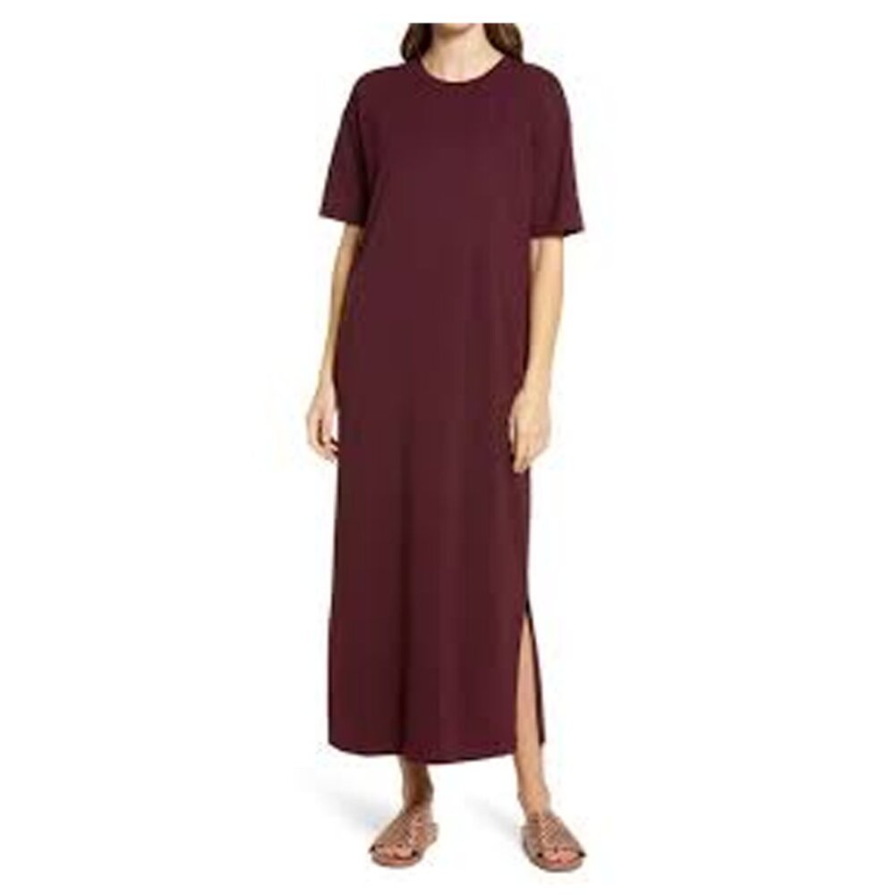 Nordstrom NWT Maxi T-Shirt Dress in Burgundy